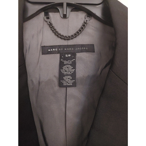Marc by Marc Jacobs Black Lined Wool Blazer Suit Jacket Sz S/P Small NWT $448 - Picture 6 of 14